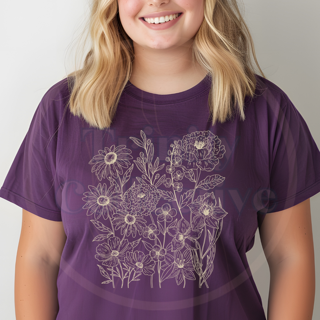 Floral Linework | Graphic T-shirt