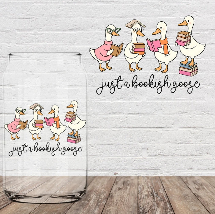 Bookish Goose | 16oz Glass Cup