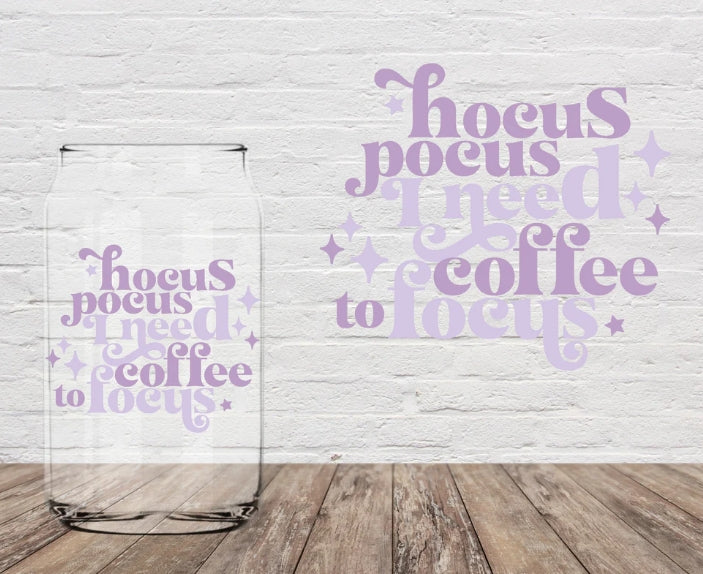 I Need Coffee to Focus | 16oz Glass Cup