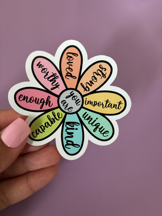 Affirmation Flower | Vinyl Sticker