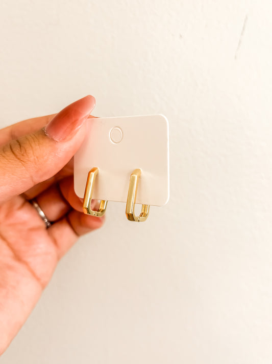 Rectangle | 18K GP Huggie Hoops