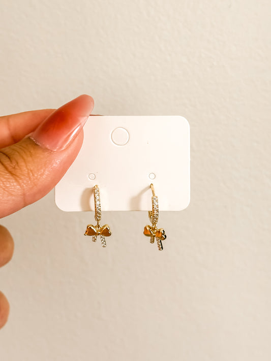 Bows | 18K GP Huggie Hoops