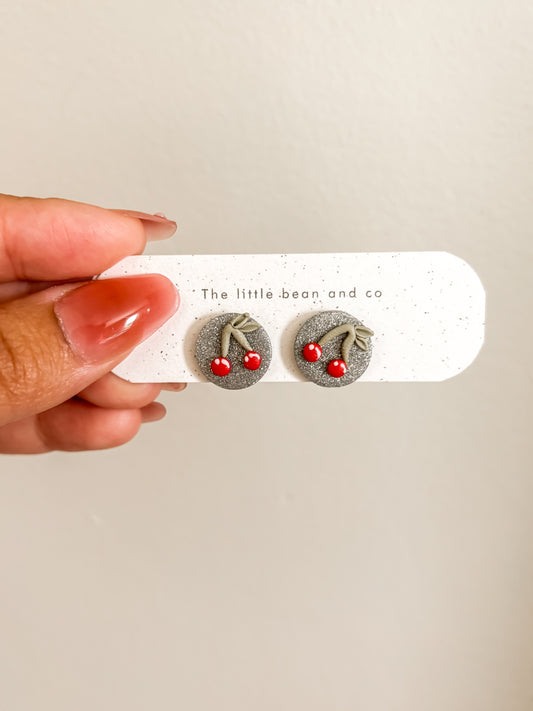 Sparkly Cherries | Polymer Clay Studs