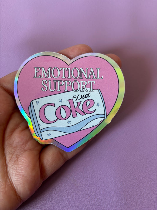 Emotional Support Soda | Holographic Sticker