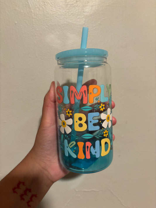 Simply Be Kind | 16oz Glass Cup
