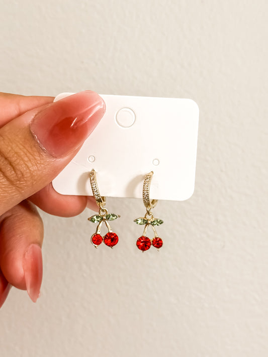 Cherries | 18K GP Huggie Hoops